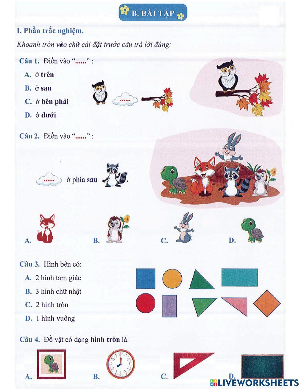 Môn Toán 1 - Tuần 1