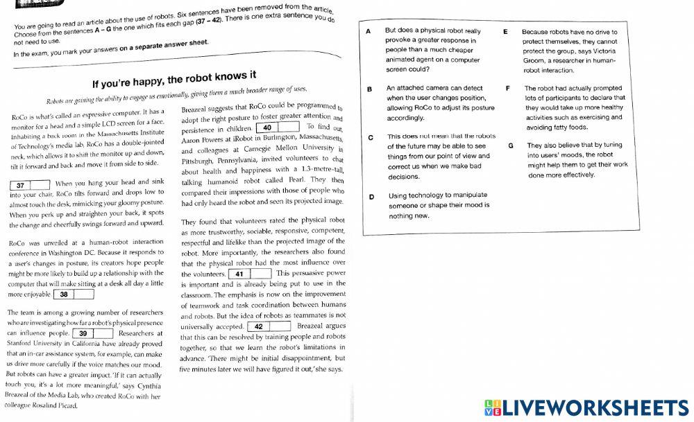 If you're happy, Robots know it