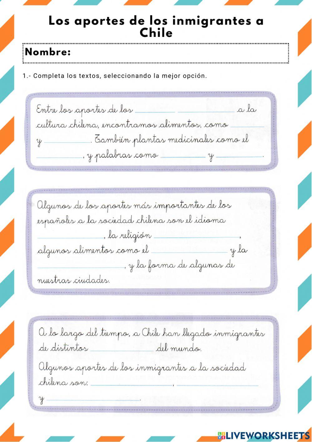 Los inmigrantes a Chile