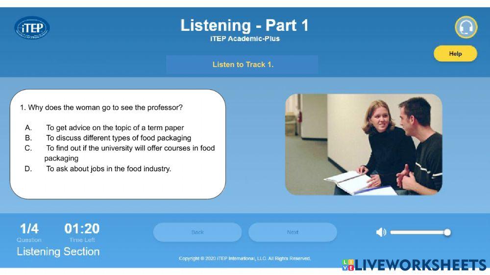 ITEP listening practice 1