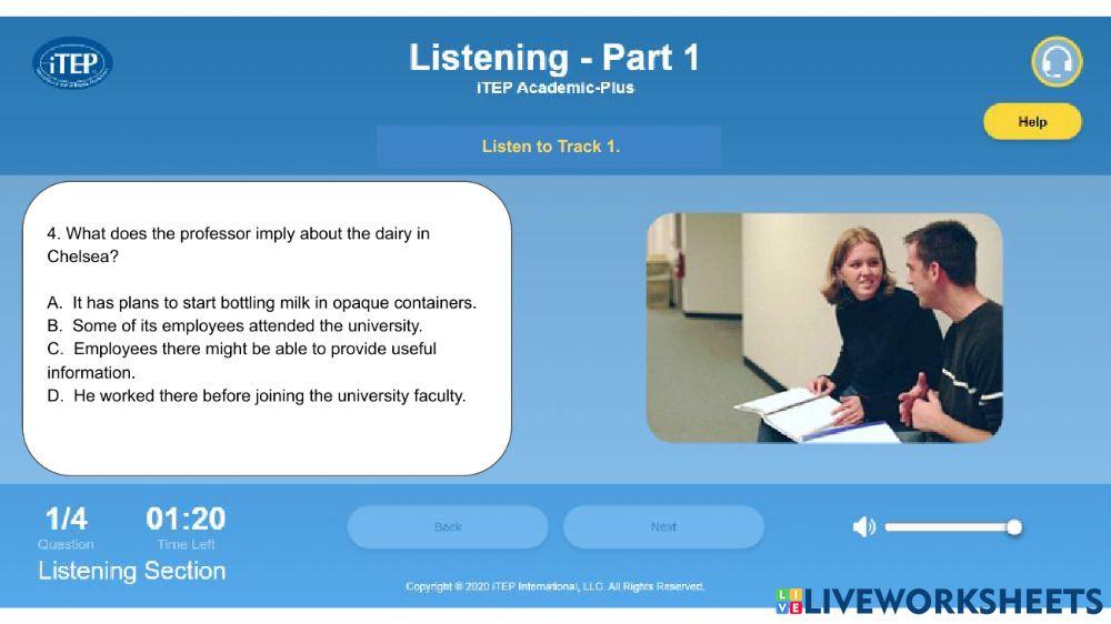 ITEP listening practice 1