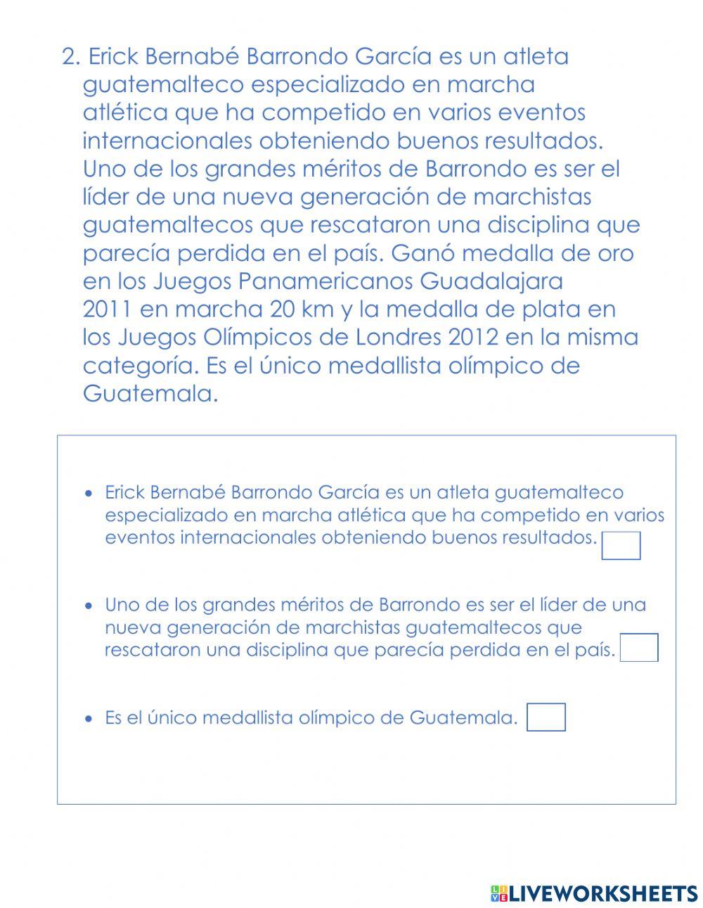 Ideas principales y secundarias