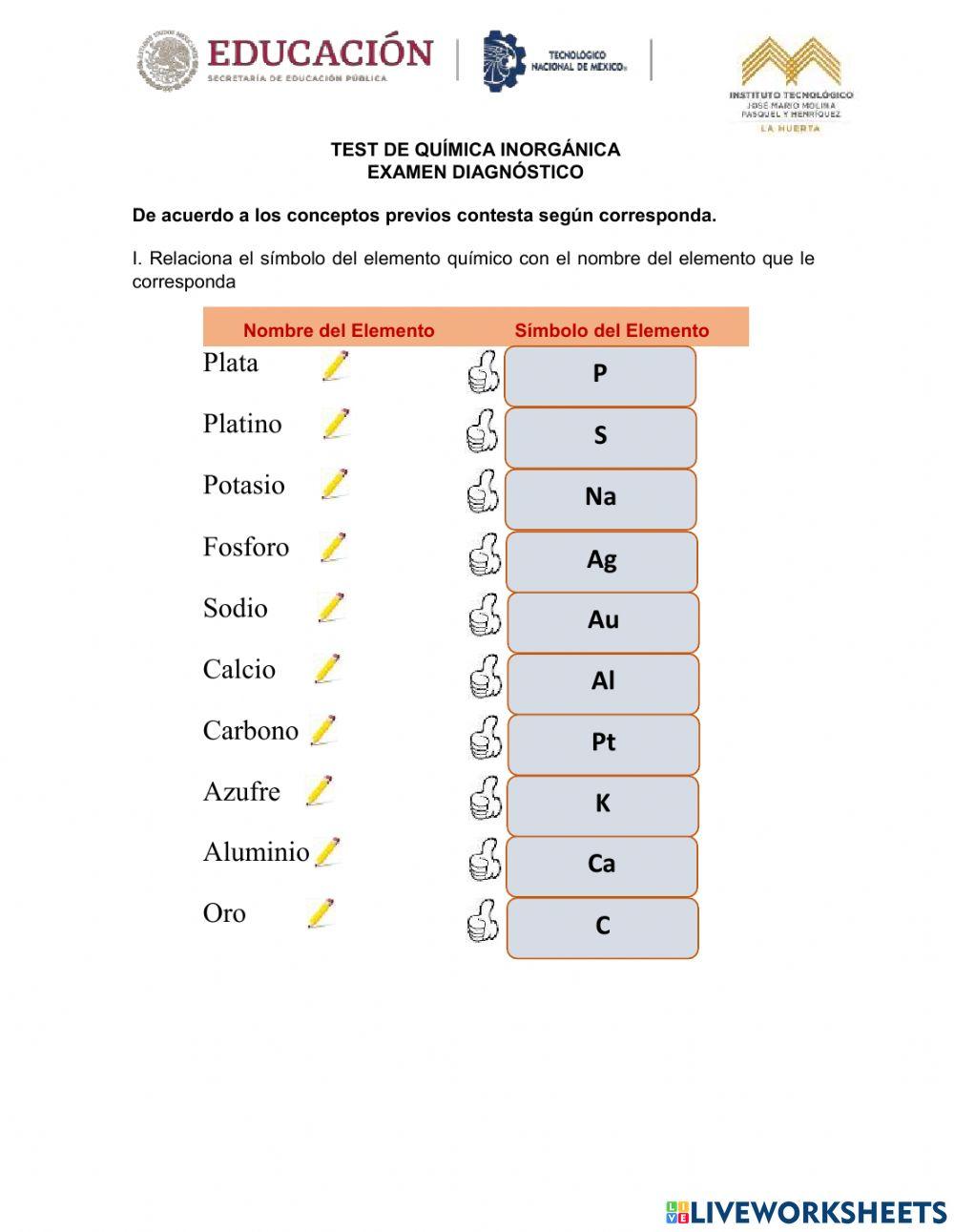 Diagnostico de Química