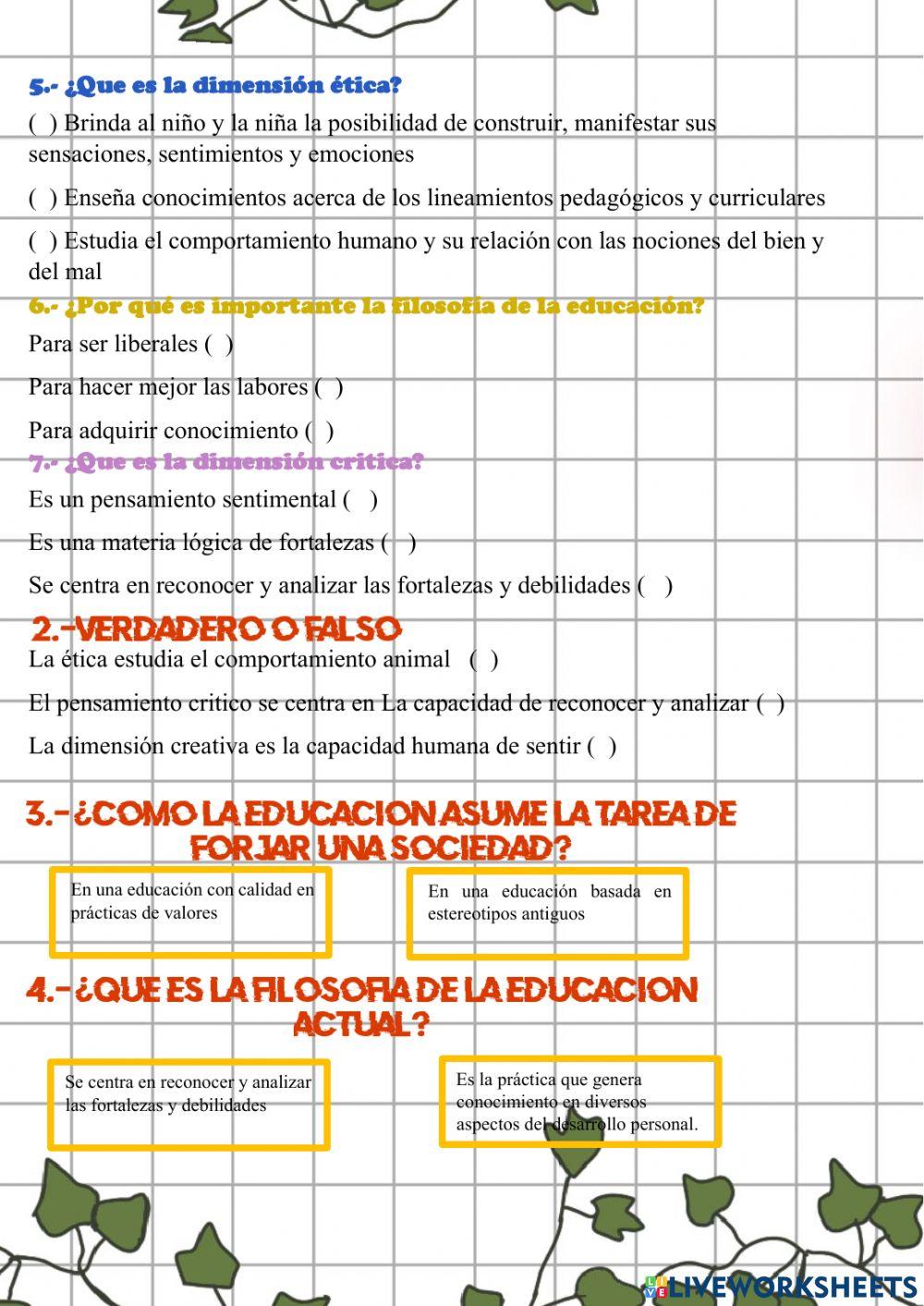 La filosofia de la educacion actual