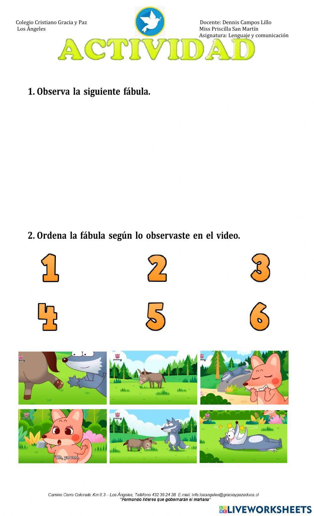 Guía evaluada la fabula