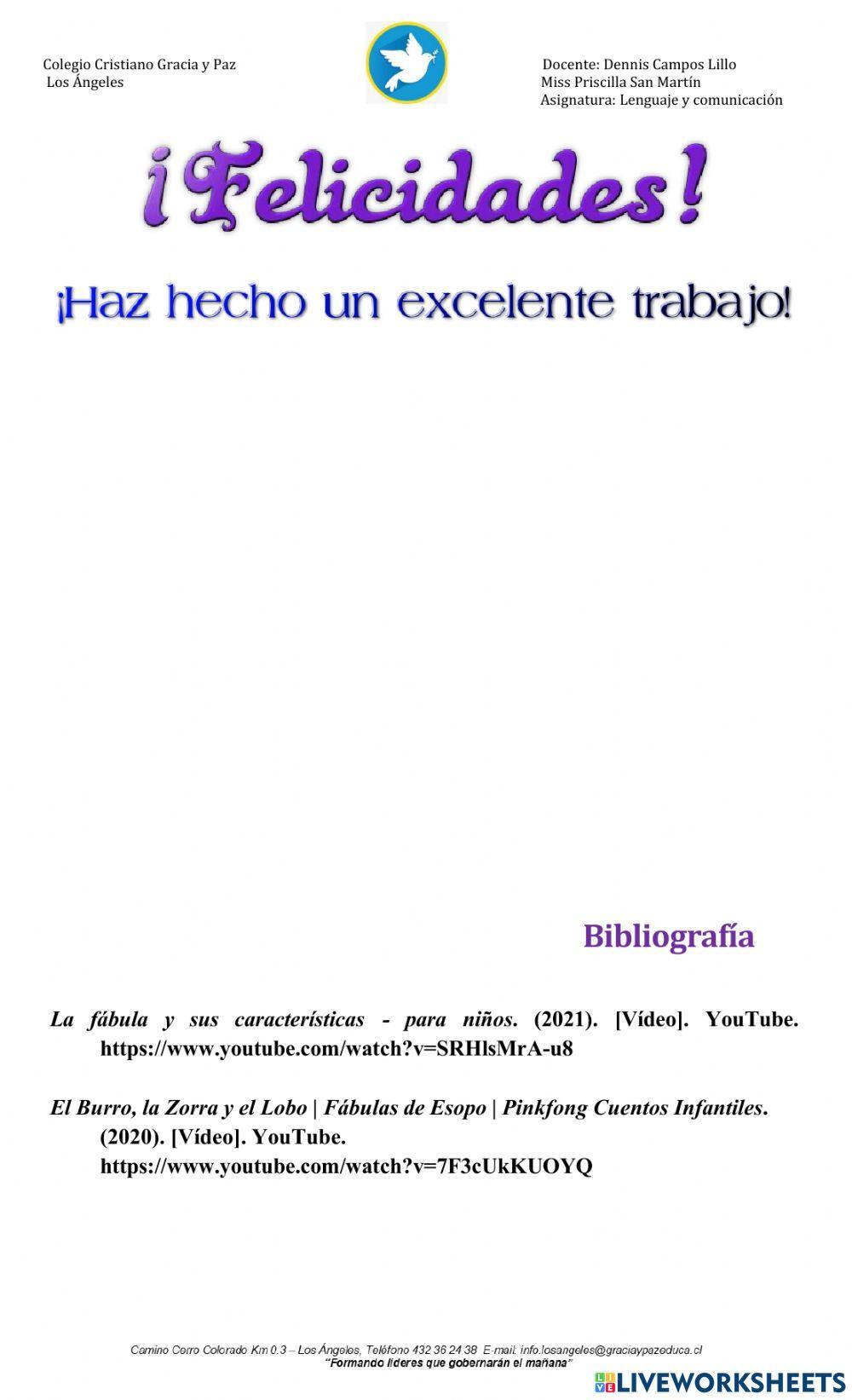 Guía evaluada la fabula