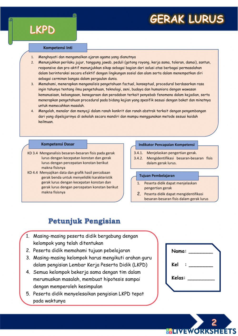 Besaran Fisis Gerak Lurus