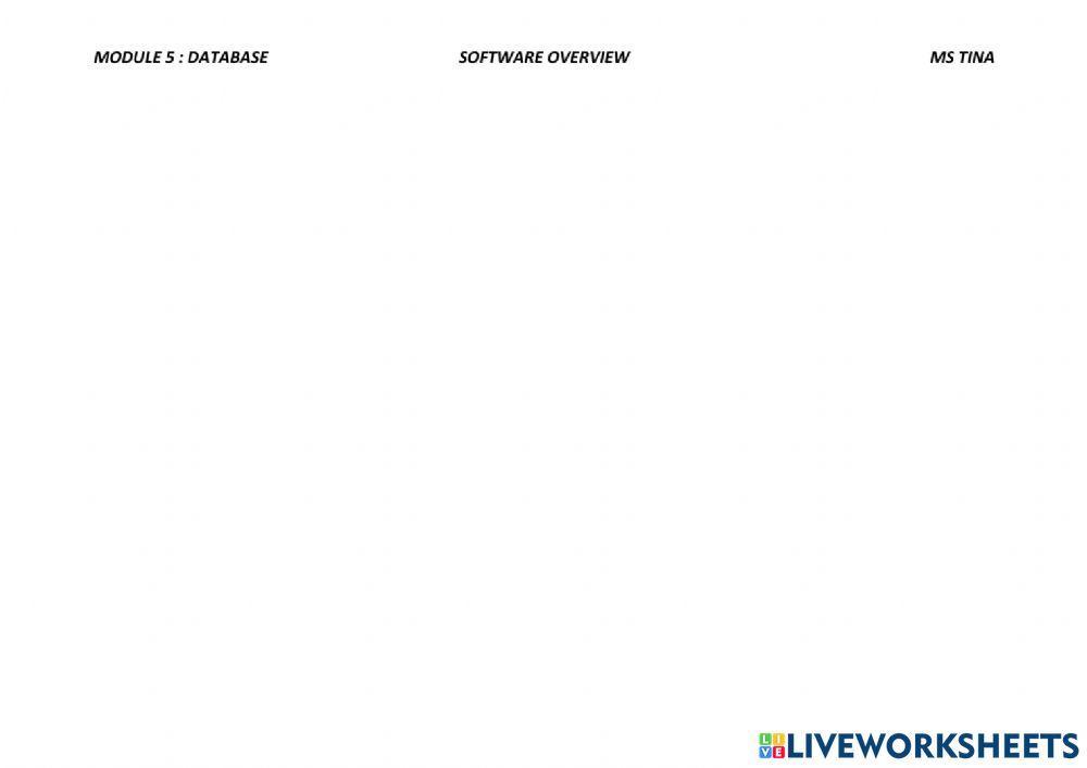 Microsoft Access : Software Overview