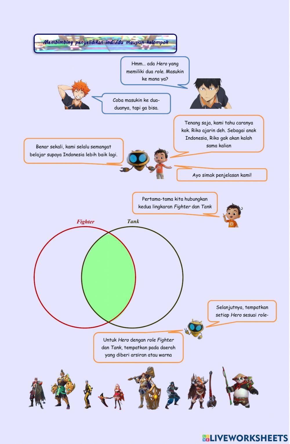 LKPD - Irisan, Gabungan, dan Selisih Dua Himpunan