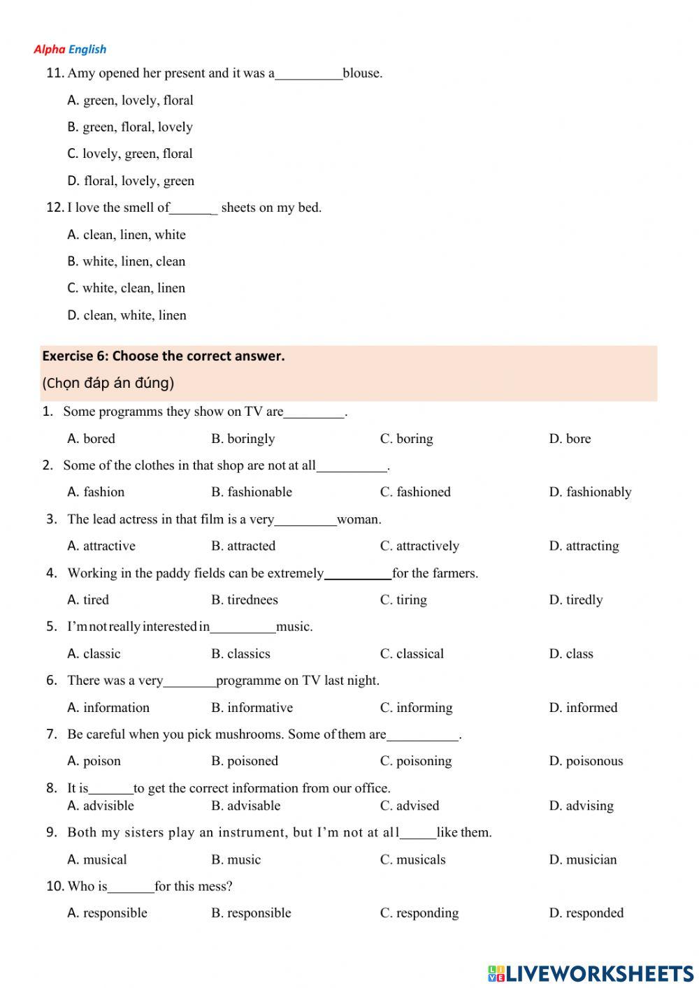 BT04- Grammar tính từ