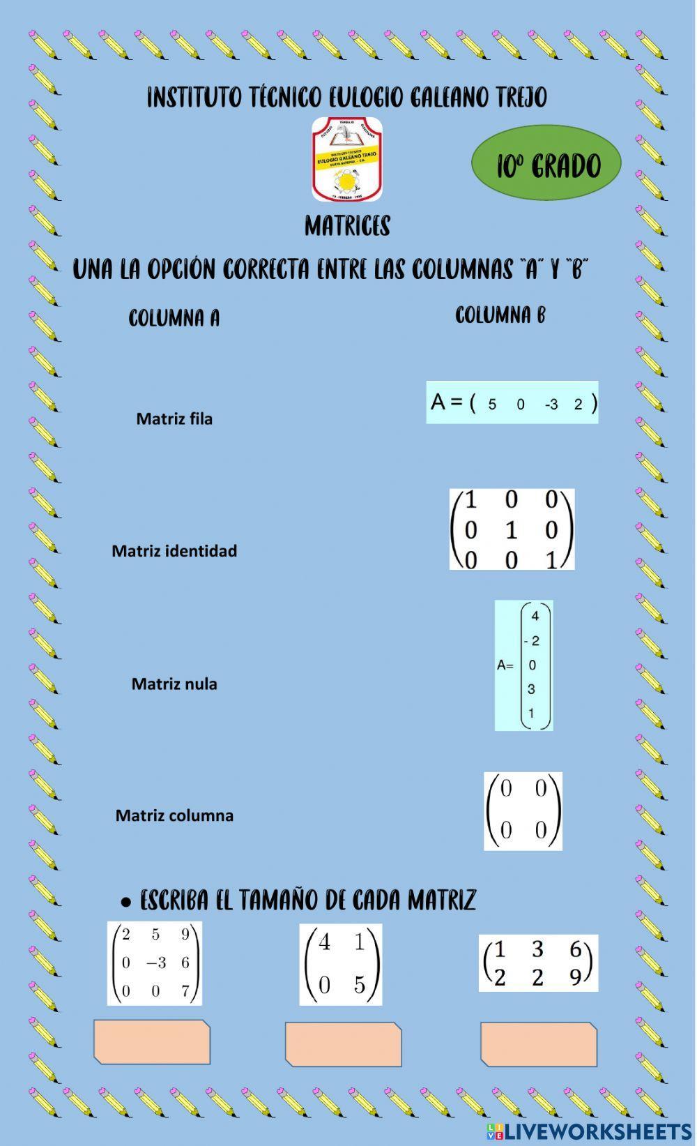 Tipos de matrices