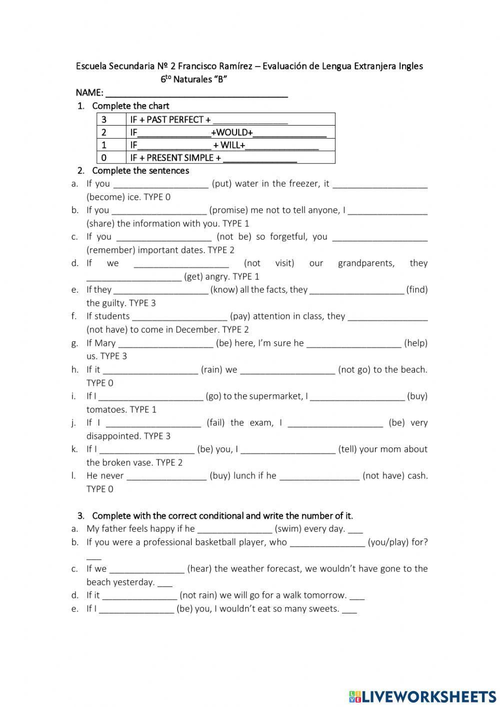 Evaluación 6to Nat B