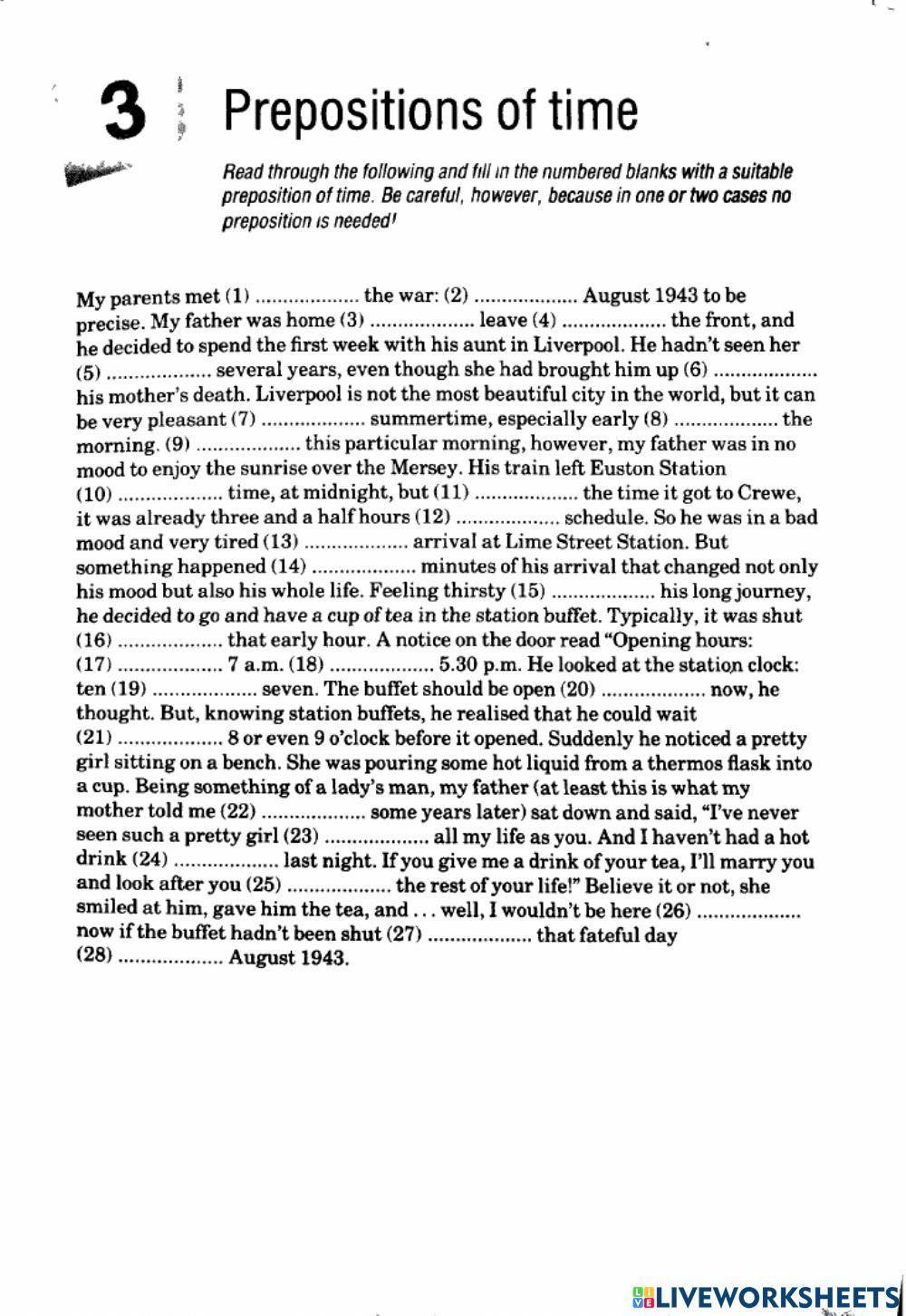 Prepositions of time