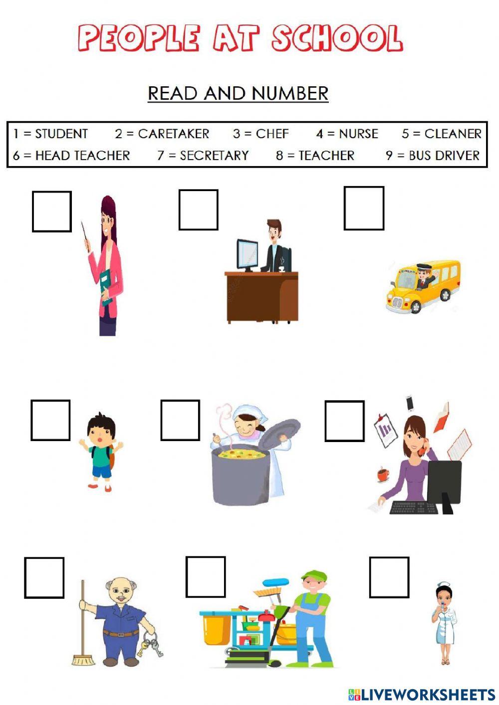 School Workers LiveWorksheets 2120311 school-workers-liveworksheets-2120311