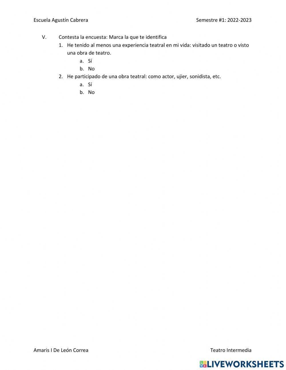 Prueba diagnóstica Teatro