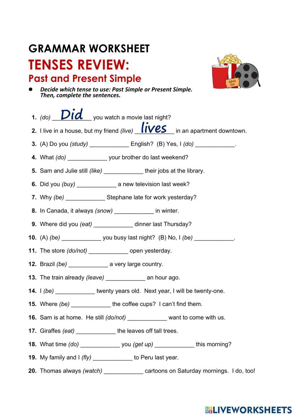 Simple Past & Simple Present Review