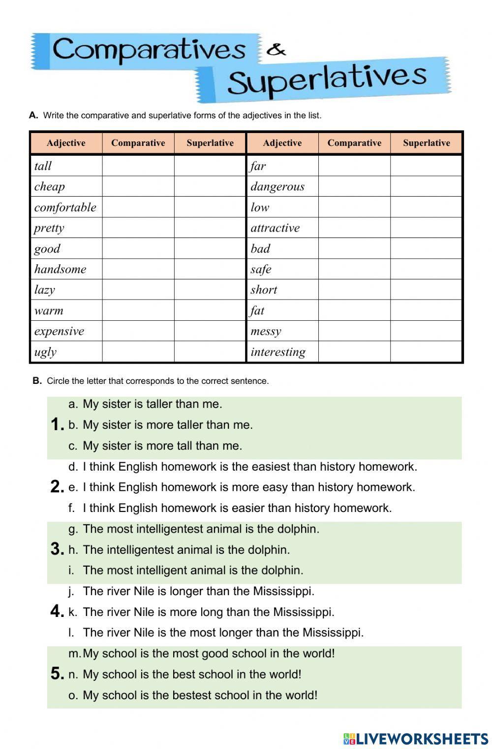 Comparatives and Superlatives