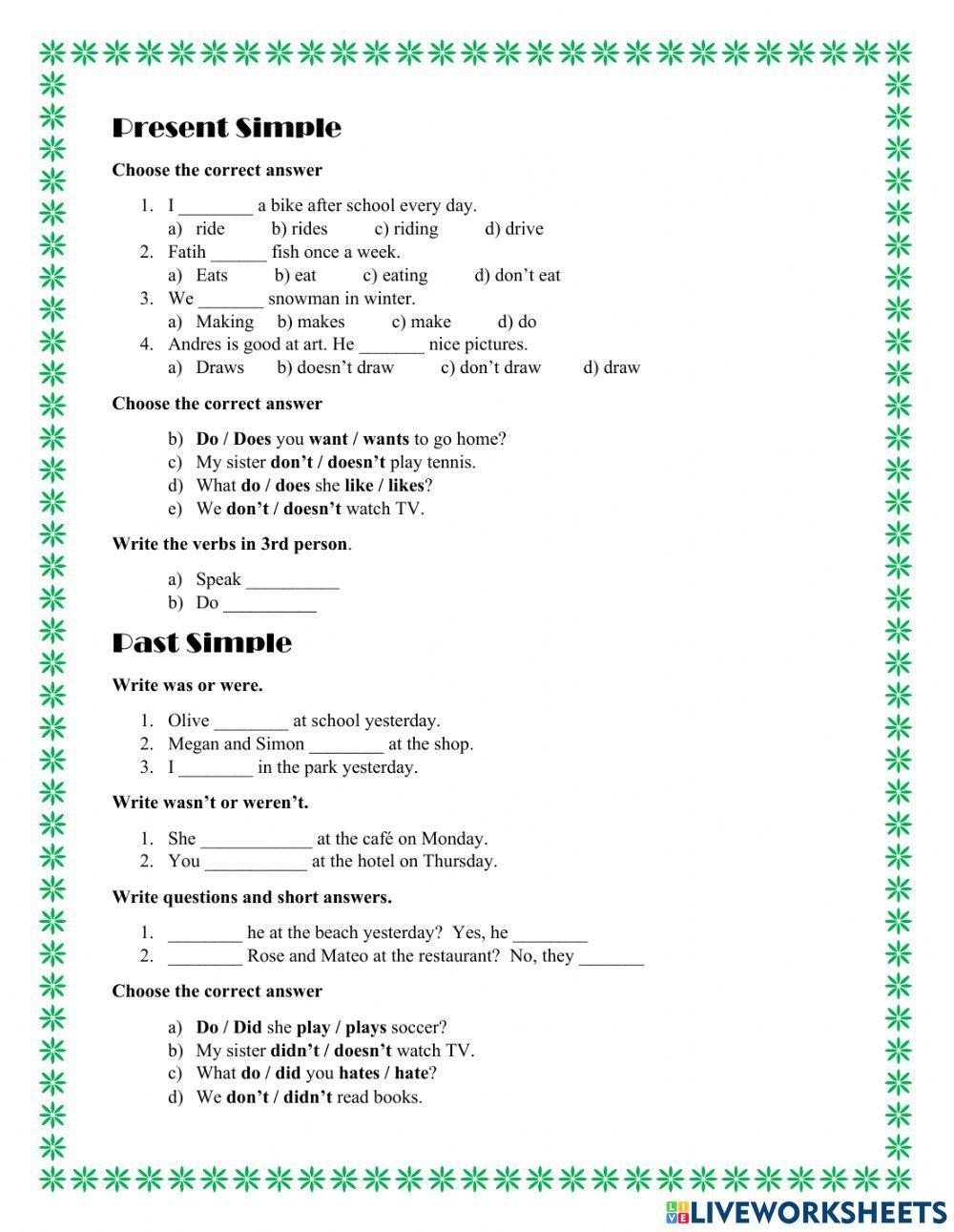 Present, Past, and Future tense