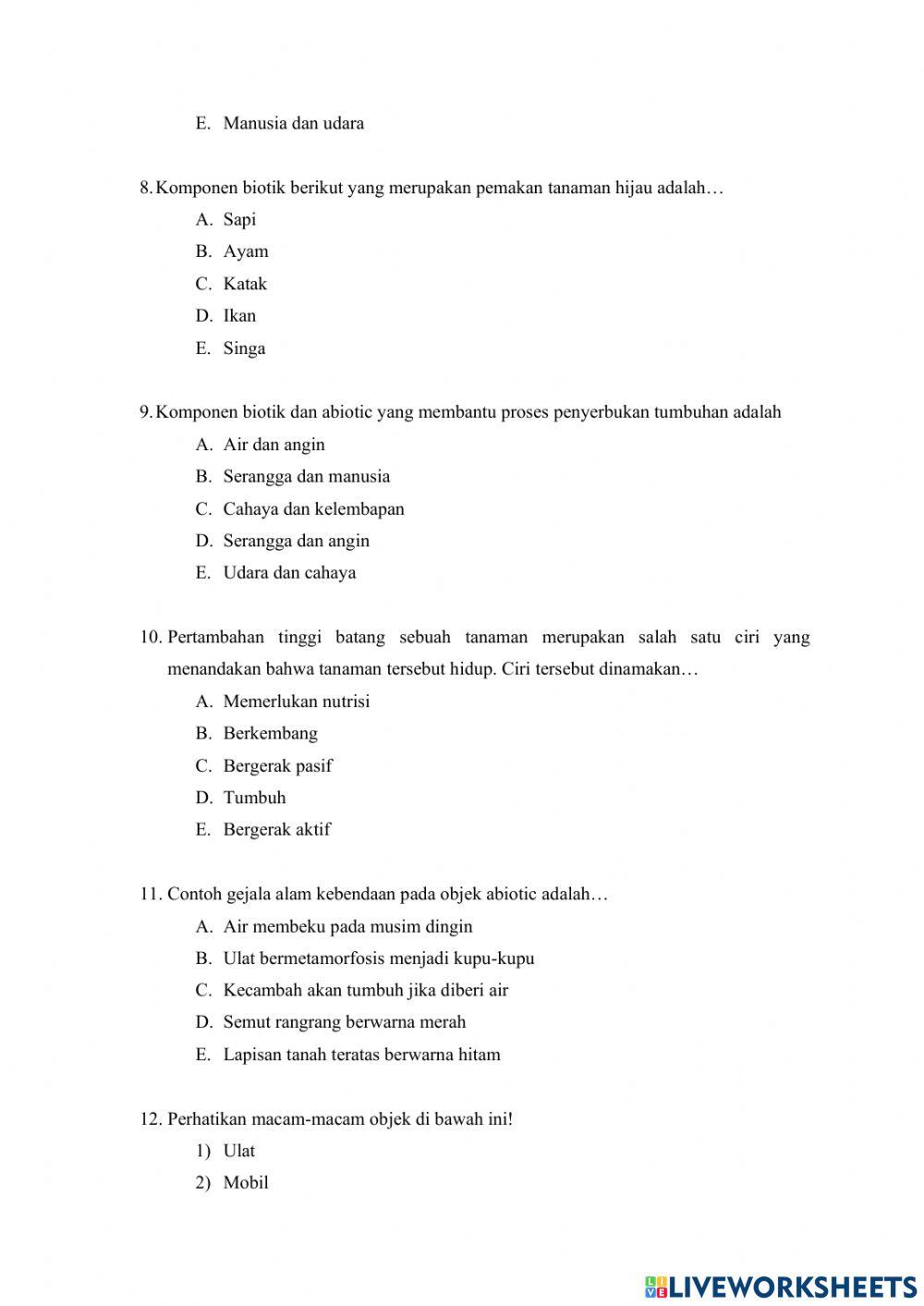 Gejala Alam Biotik dan Abiotik