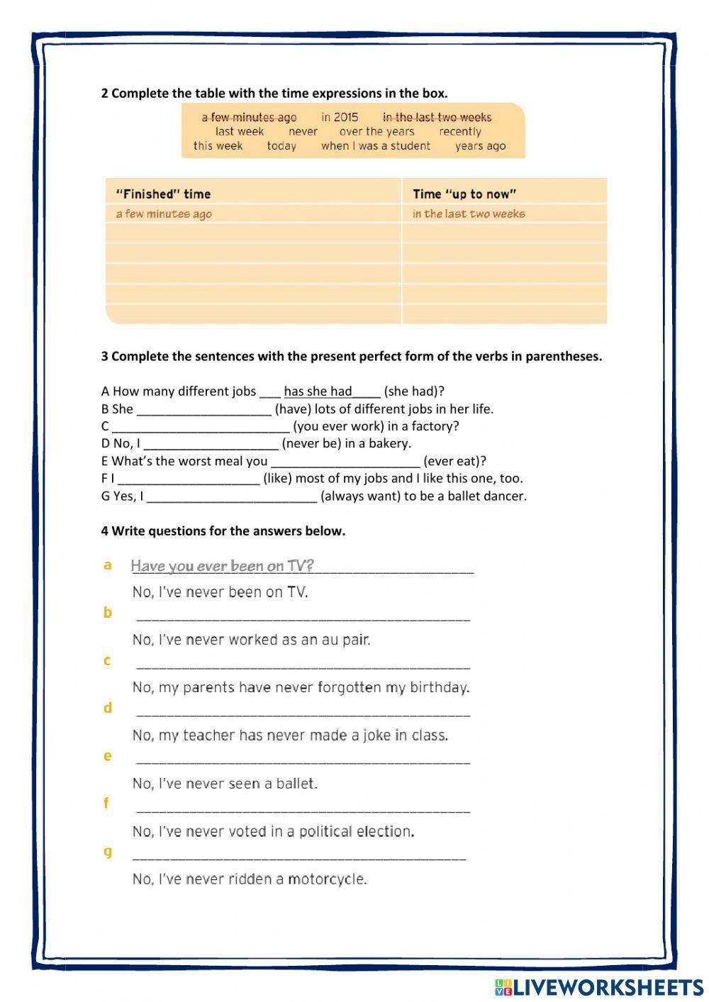 Past simple vs present perfect