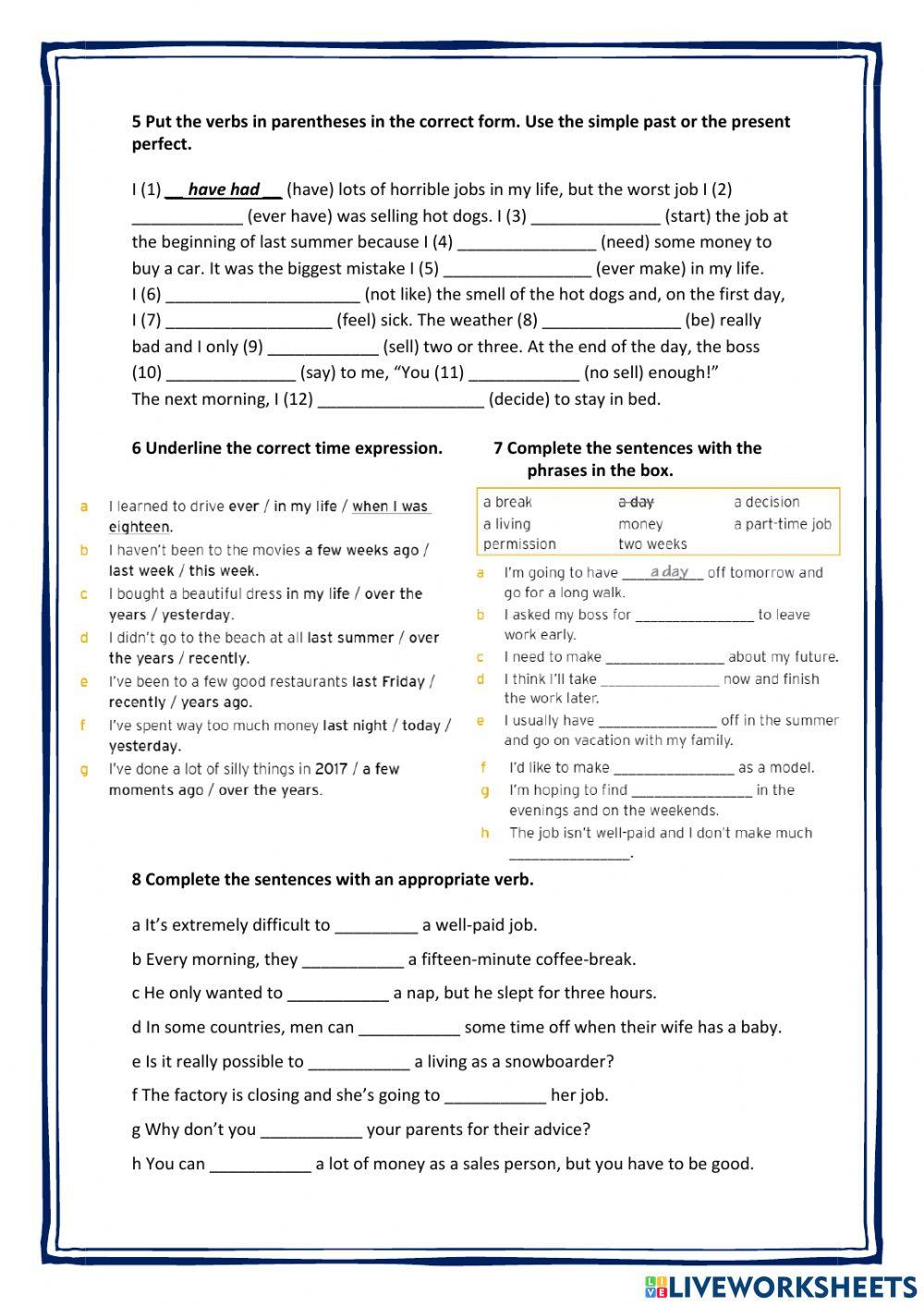 Past simple vs present perfect