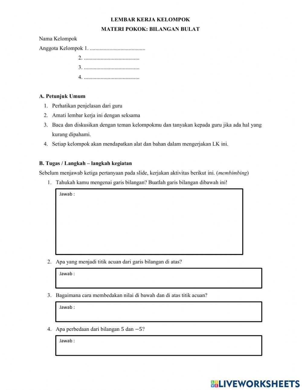 1 LKPD mengenal titik acuan, garis bilangan, pos neg