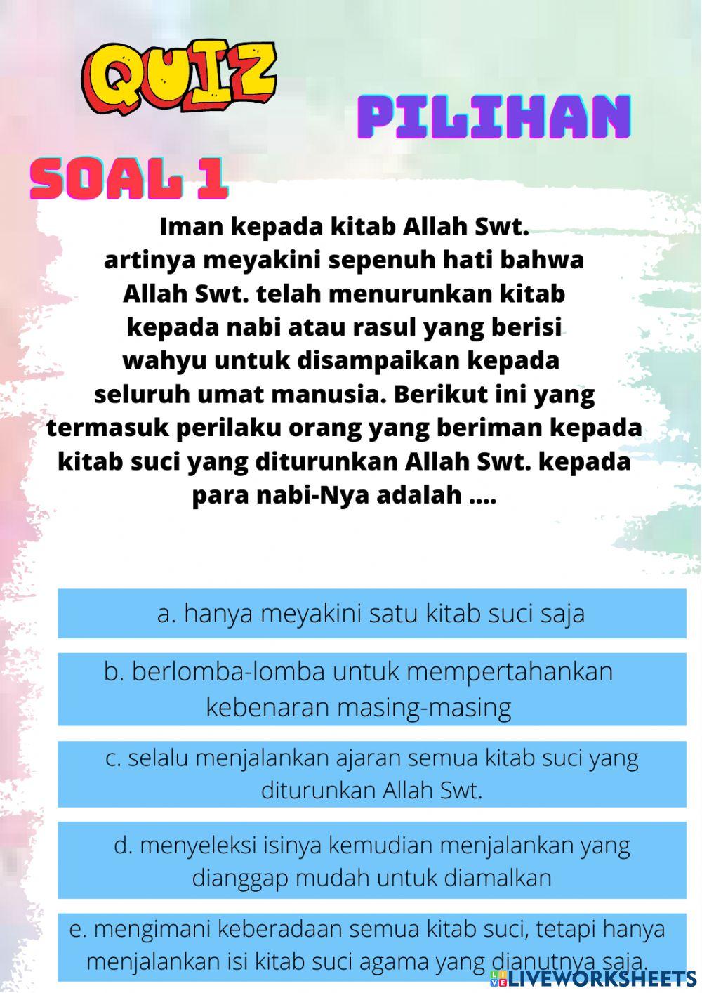 Iman kepada kitab-kitab allah swt
