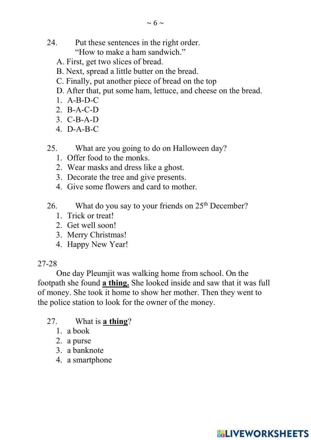 ข้อสอบ o-net