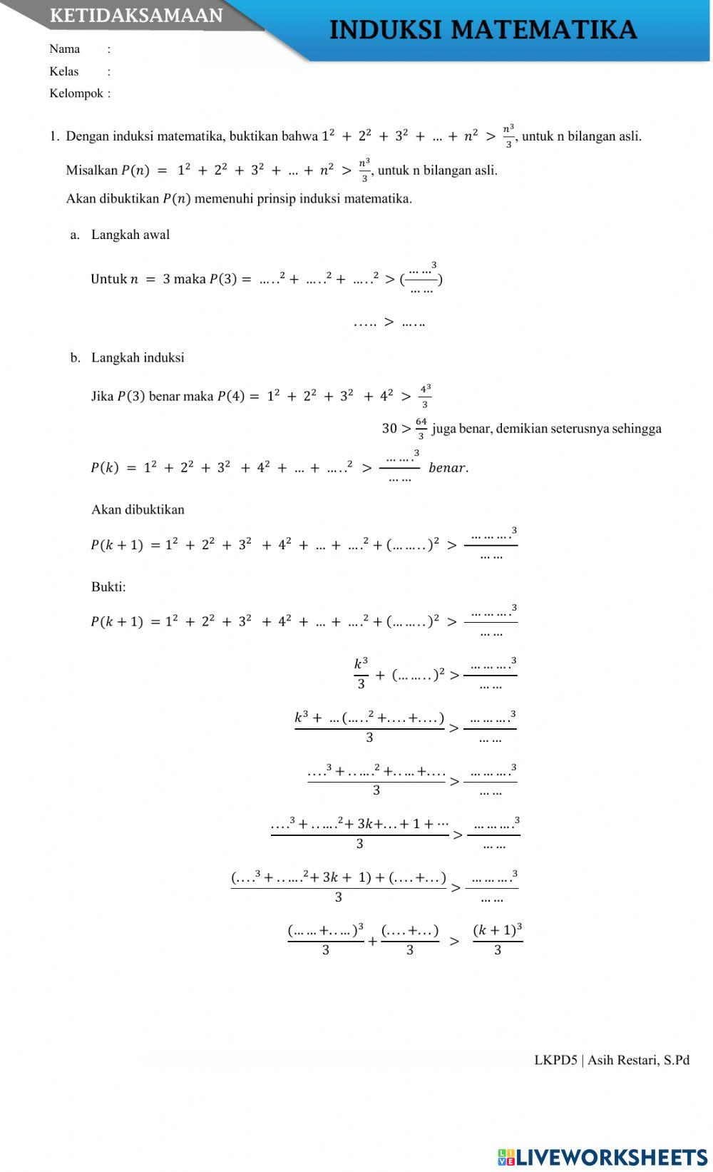 Induksi Matematika-Ketidaksamaan