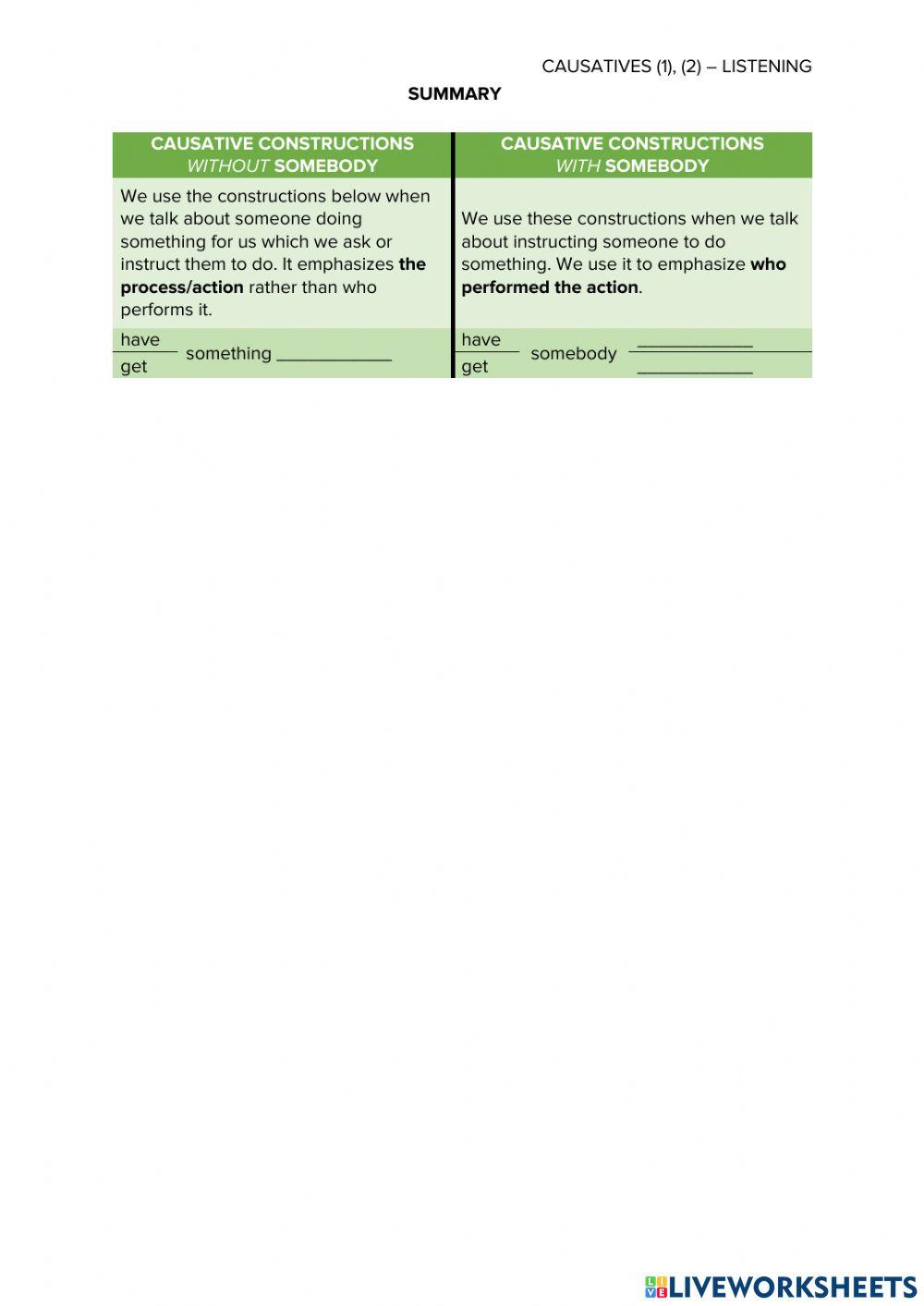 CAUSATIVES (1), (2) – REVIEW – GUIDED DISCOVERY