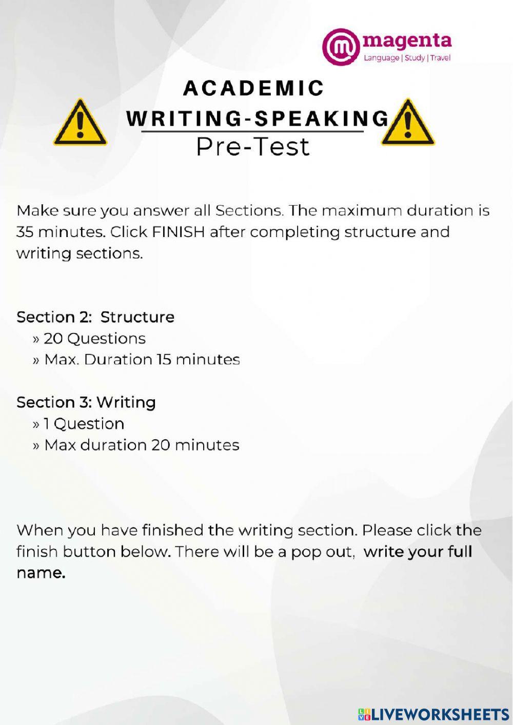 Speaking-Writing Training