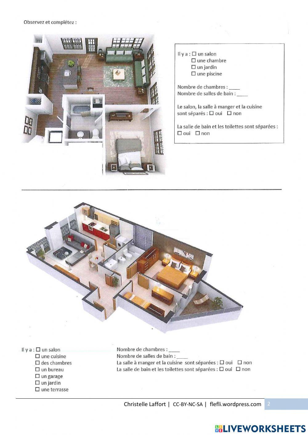 Les pièces de la maison