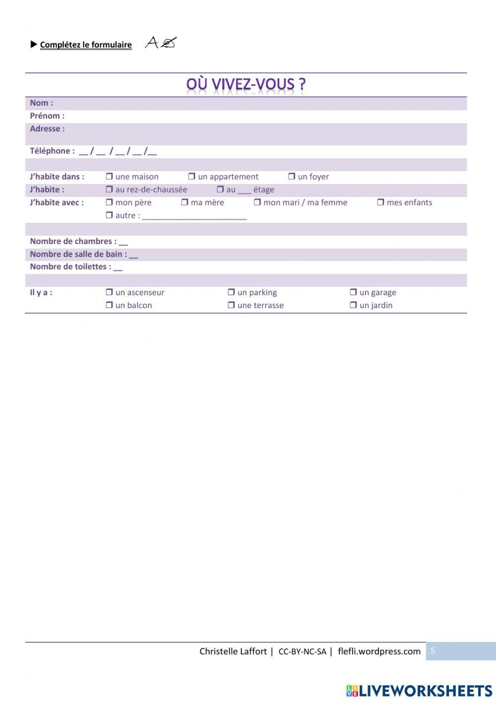 Les pièces de la maison