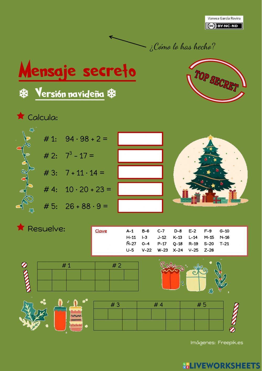 Mensaje secreto - Versión Navidad