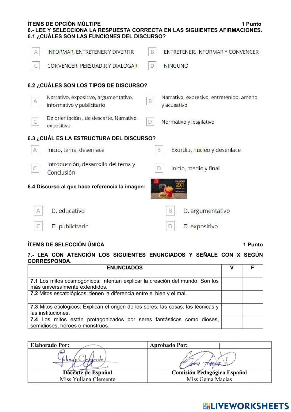 Evaluacion septimo 2p