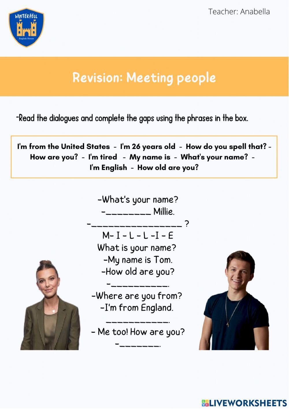 Revision- meeting people