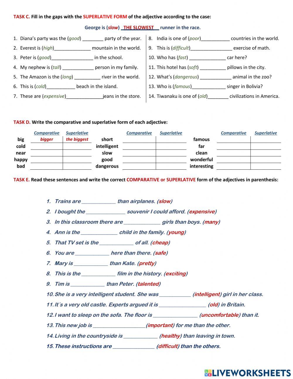 UNIT 8 - Comparatives and Superlatives