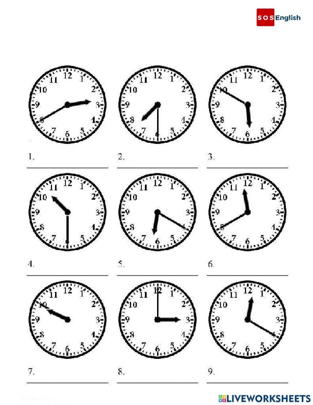 The time online exercise for Live Worksheets