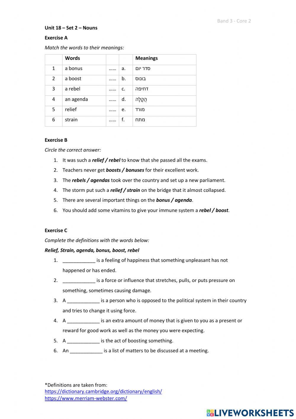 Band 3 (Core 2) - Unit 18 - Set 2