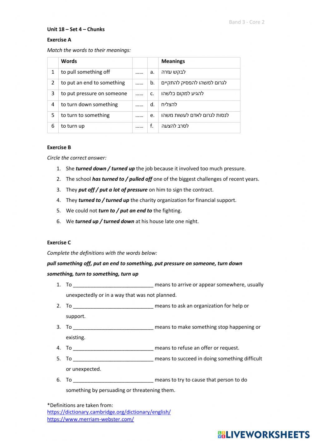 Band 3 (Core 2) - Unit 18 - Set 4