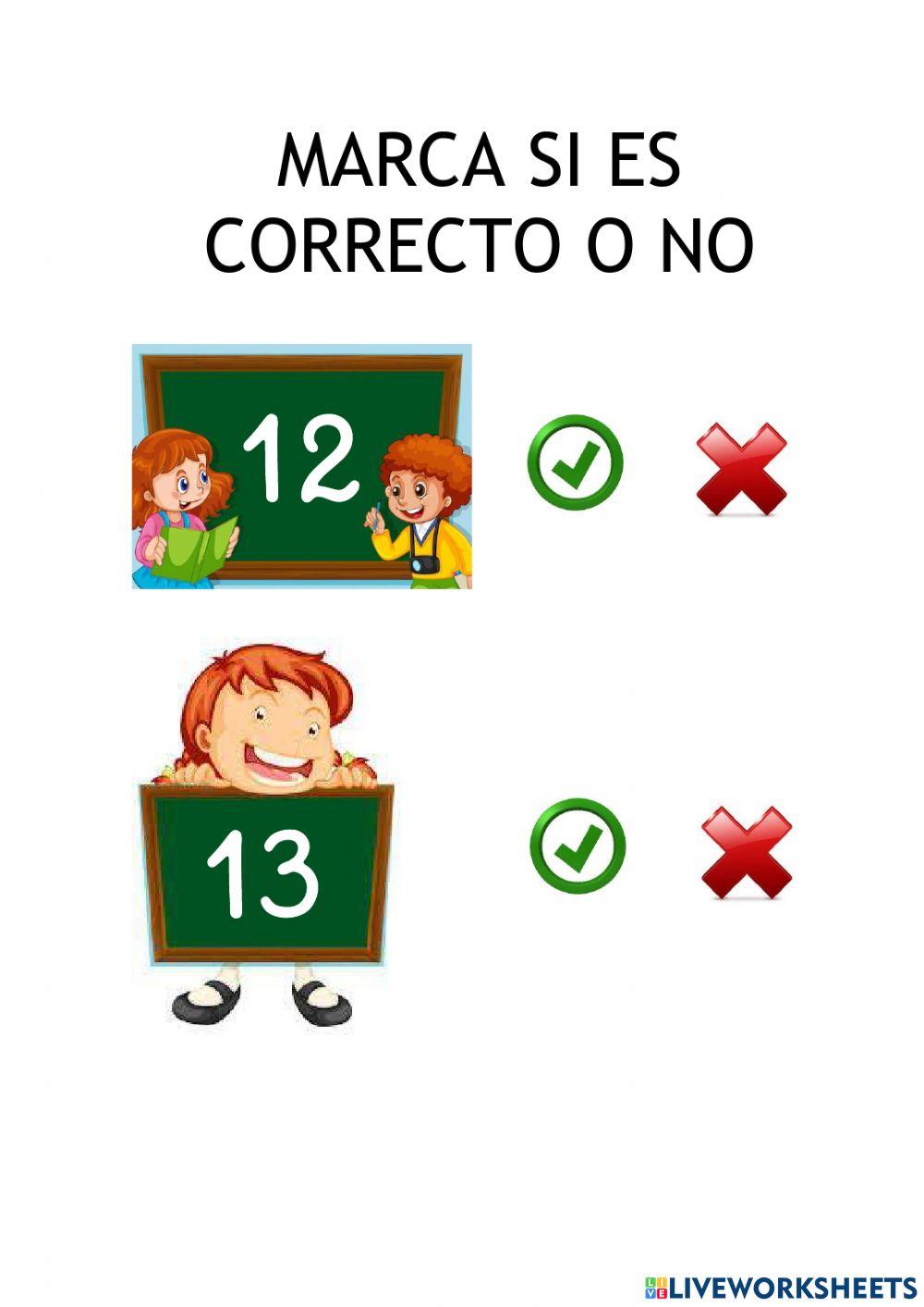 Números del 10 al 19 (ejercicio listen)