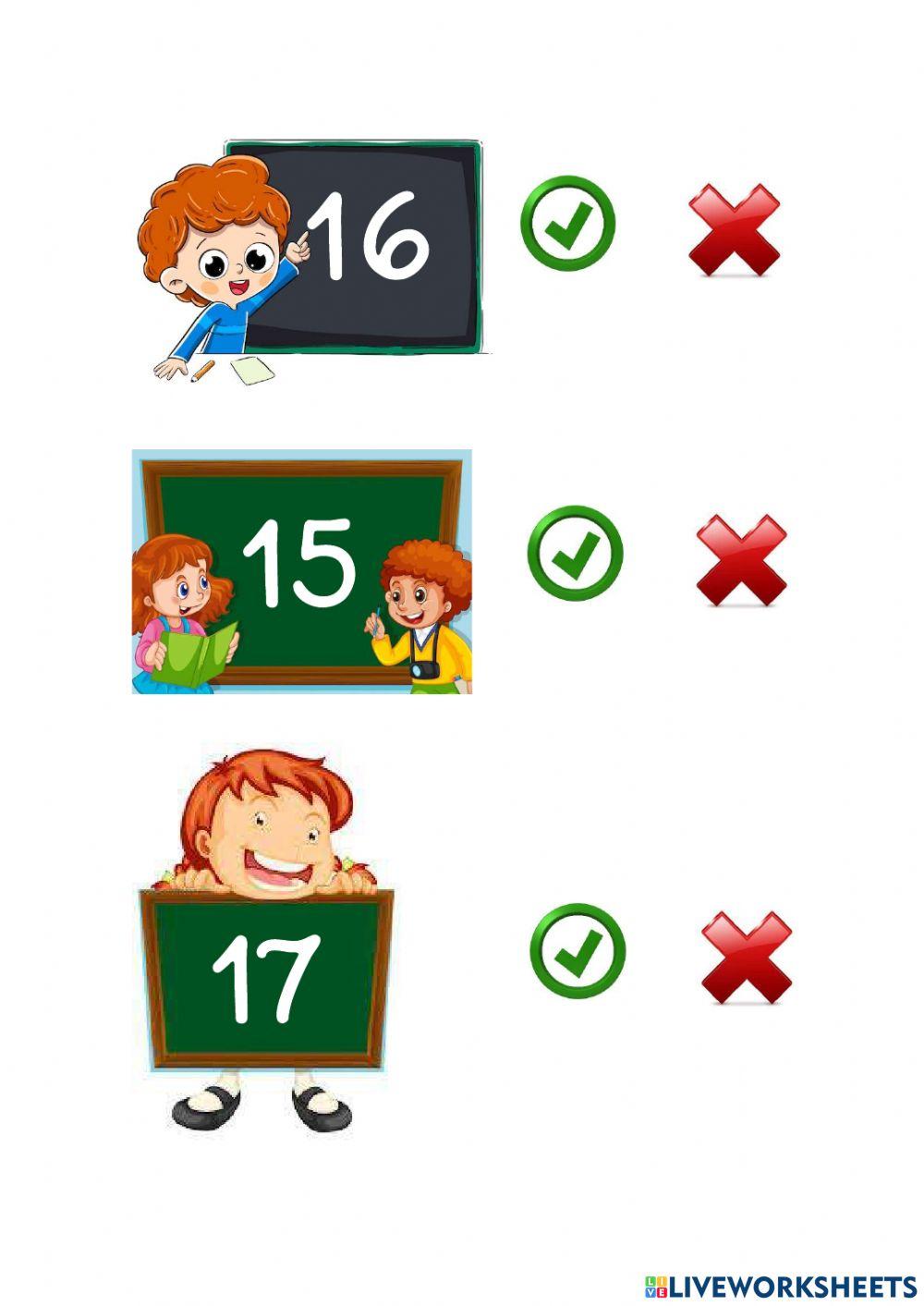 Números del 10 al 19 (ejercicio listen)