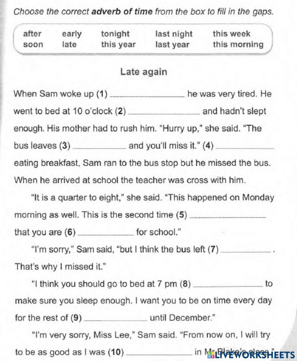 Preposition Of Time Worksheet Grade 5 Preposition Of Time Worksheet Grade 5