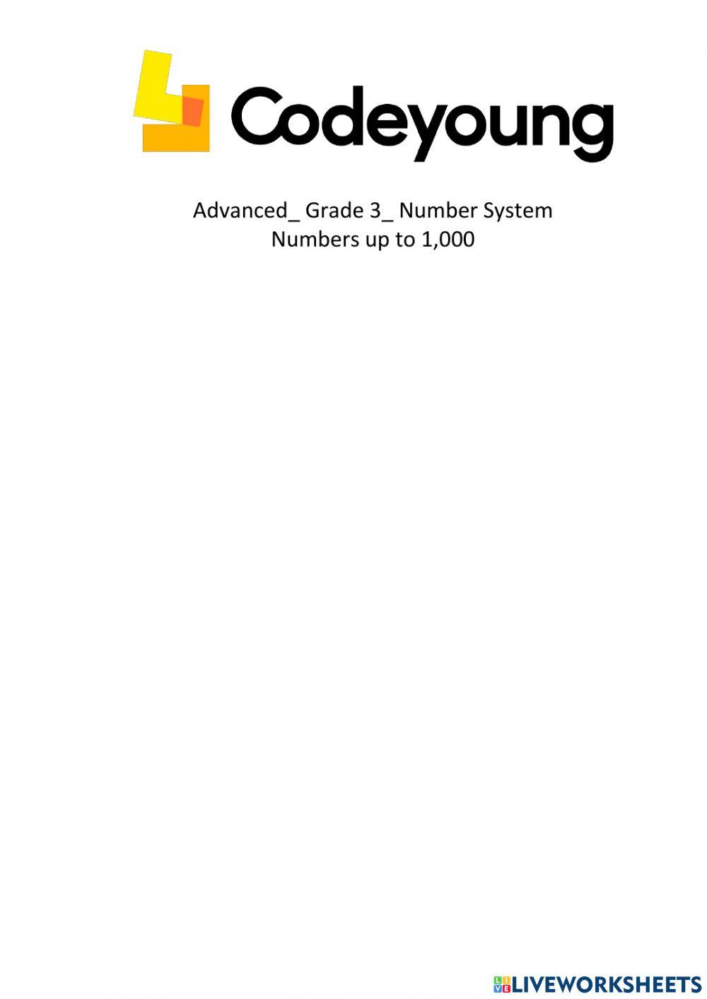 Numbers up to 1000  advanced