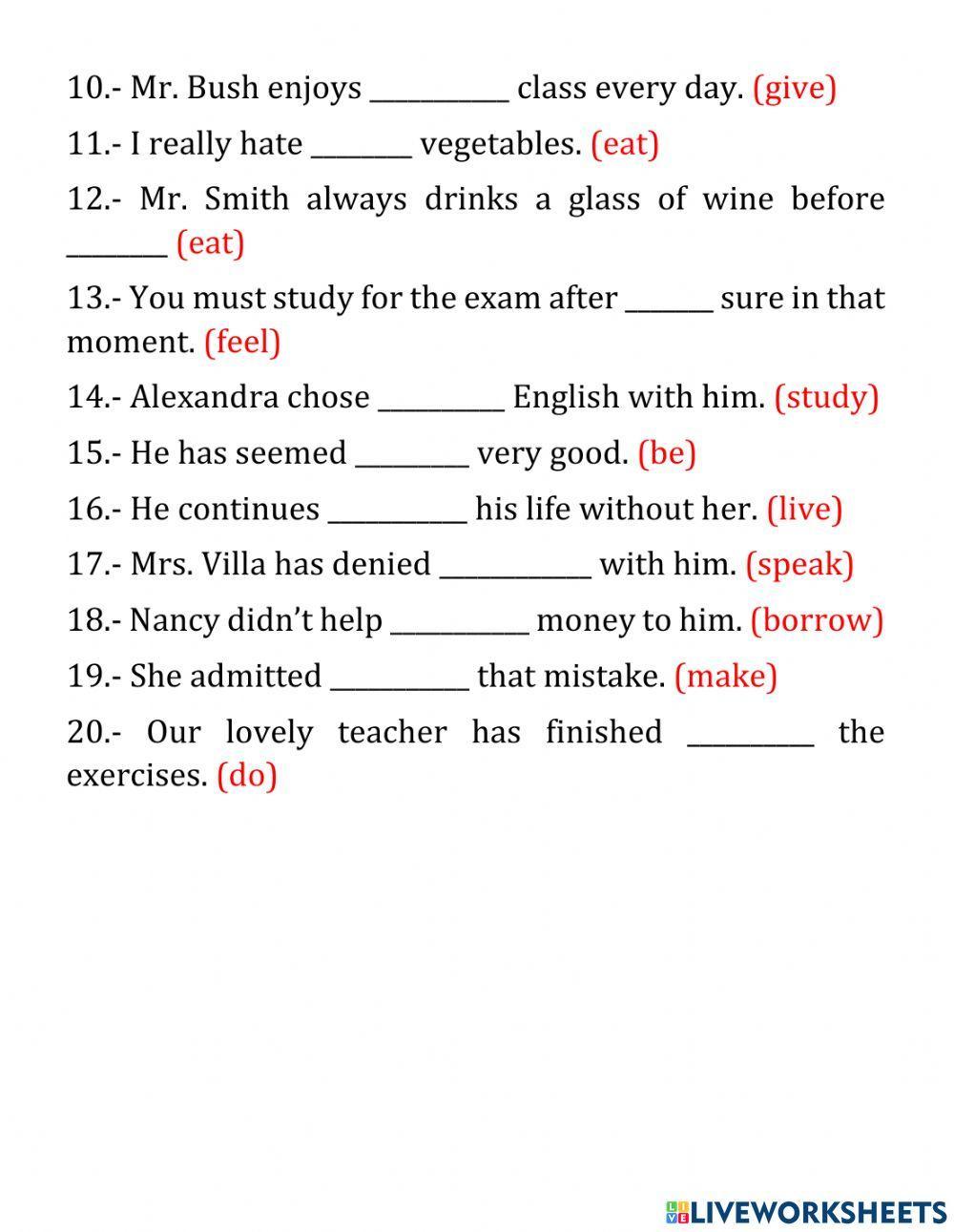 Direct and Indirect Object, Pronouns and Pattern Verbs