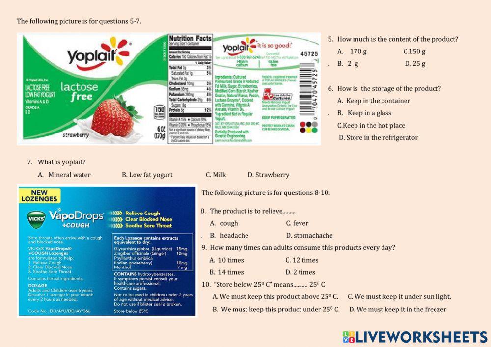Label of Food , drink, and drugs