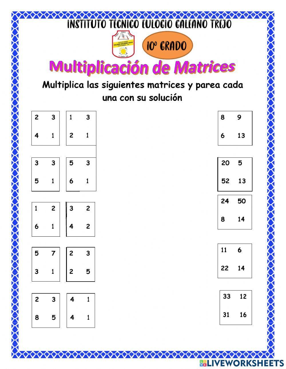 Multiplicación de matrices