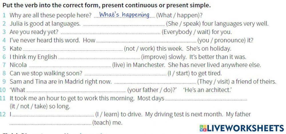 Present Continuous or Simple