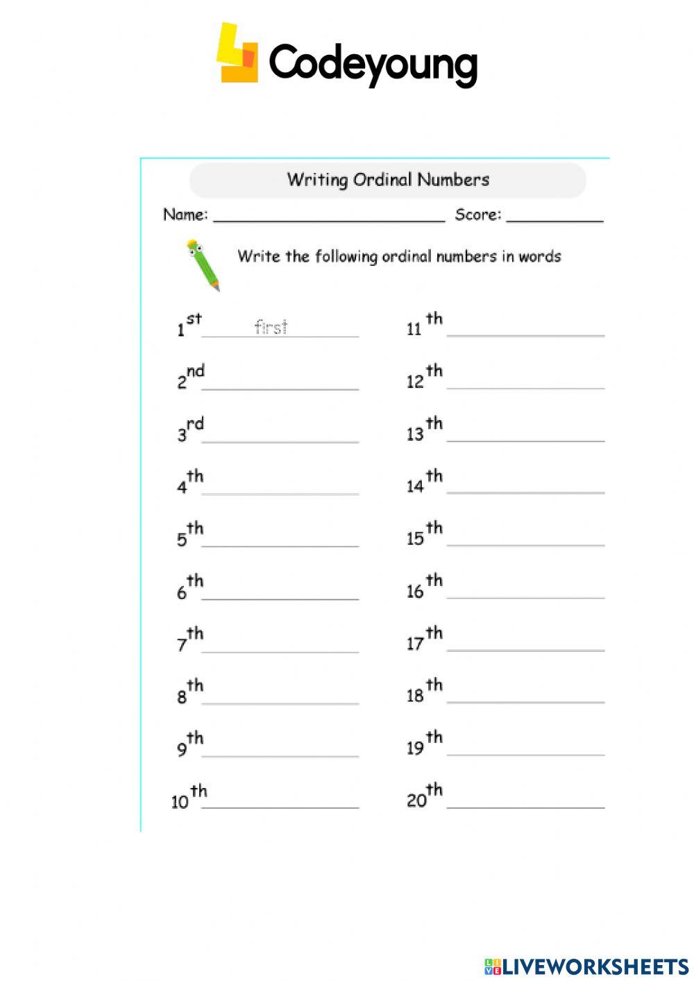 Advanced ordinal numbers