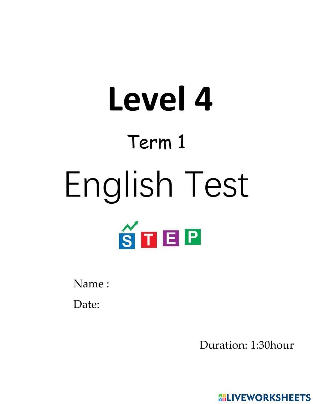 Term 1 test(level 4)